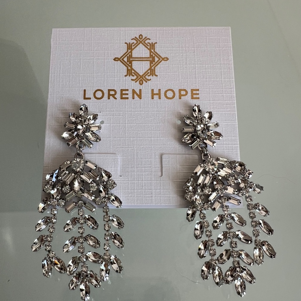 LOREN HOPE Elena Crystal Chandelier Statement Earrings - Picture 3 of 7